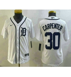 Youth Detroit Tigers #30 Kerry Carpenter White Cool Base Stitched Jersey