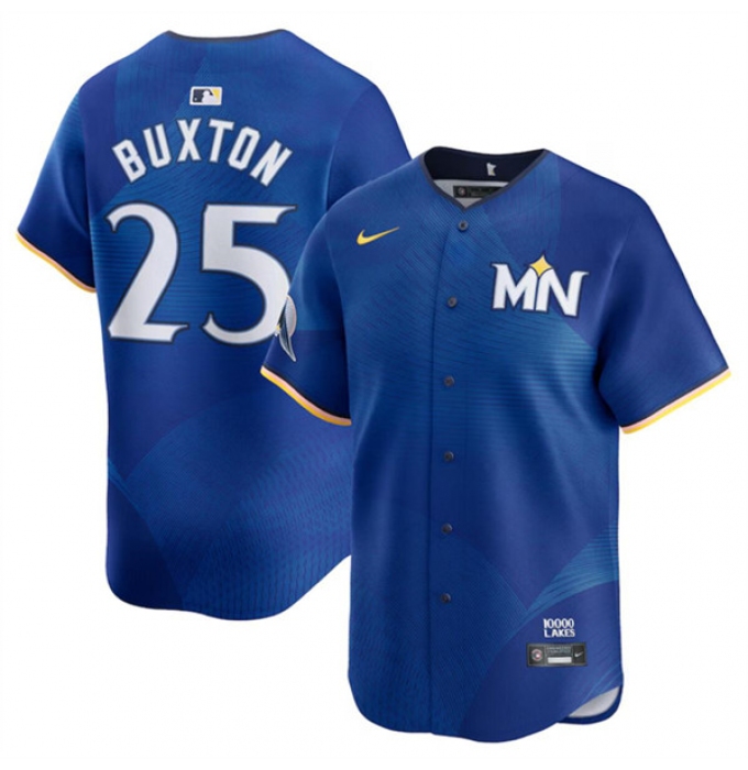 Men's Minnesota Twins #25 Byron Buxton Royal 2024 City Connect Limited Stitched Baseball Jersey