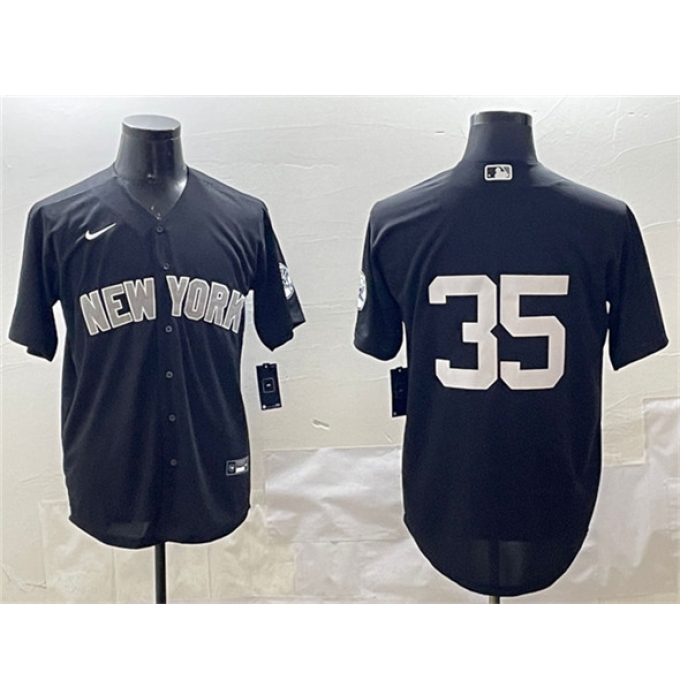 Men's New York Yankees #35 Cody Bellinger Black Cool Base Stitched Baseball Jersey