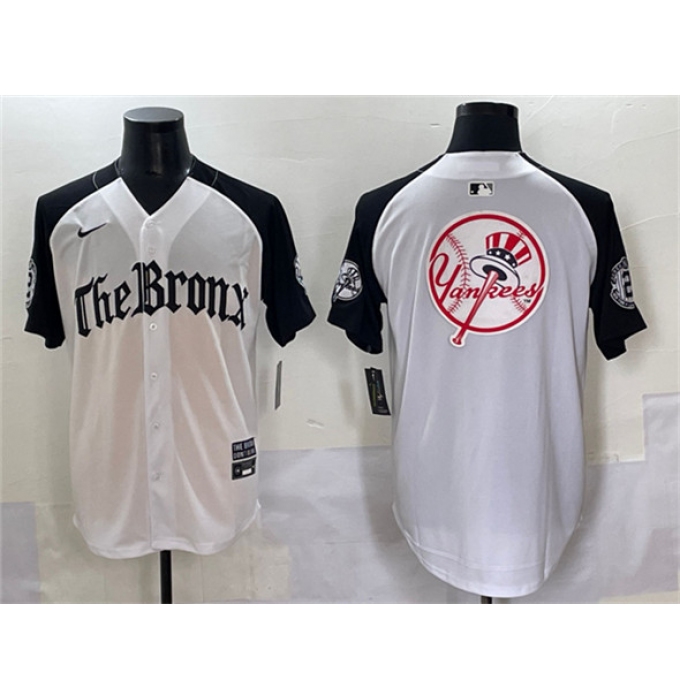 Men's New York Yankees Team Big Logo White Black 'Gothic Legacy Edition' Vapor Premier Limited Stitched Baseball Jersey
