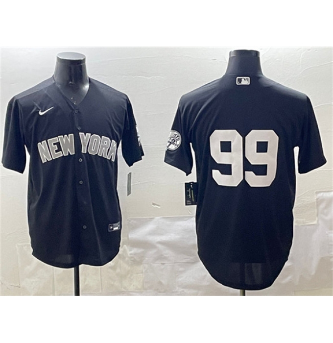 Men's New York Yankees #99 Aaron Judge Black Cool Base Stitched Baseball Jersey