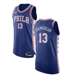 Men's Nike Philadelphia 76ers #13 Wilt Chamberlain Authentic Blue Road NBA Jersey - Icon Edition