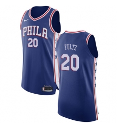 Men's Nike Philadelphia 76ers #20 Markelle Fultz Authentic Blue Road NBA Jersey - Icon Edition