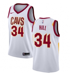 Women's Nike Cleveland Cavaliers #34 Tyrone Hill Authentic White Home NBA Jersey - Association Edition