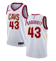 Men's Nike Cleveland Cavaliers #43 Brad Daugherty Authentic White Home NBA Jersey - Association Edition