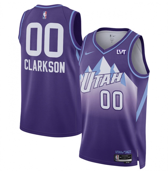 Men's Utah Jazz #00 Jordan Clarkson Purple 2024-25 City Edition Stitched Basketball Jersey