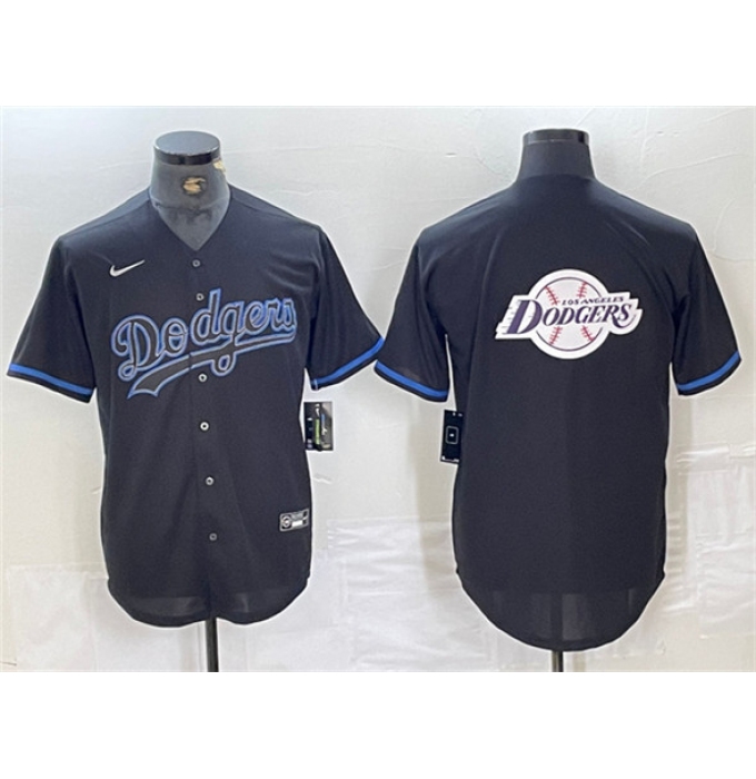 Men's Los Angeles Dodgers Team Big Logo Black Fashion Stitched Baseball Jersey