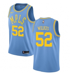 Women's Nike Los Angeles Lakers #52 Jamaal Wilkes Swingman Blue Hardwood Classics NBA Jersey