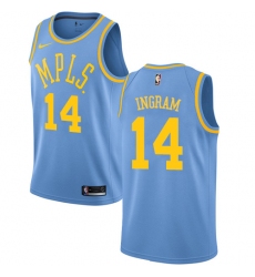 Men's Nike Los Angeles Lakers #14 Brandon Ingram Authentic Blue Hardwood Classics NBA Jersey