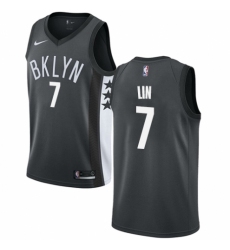 Youth Nike Brooklyn Nets #7 Jeremy Lin Authentic Gray NBA Jersey Statement Edition