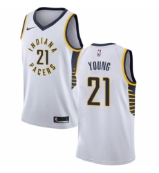 Youth Nike Indiana Pacers #21 Thaddeus Young Authentic White NBA Jersey - Association Edition