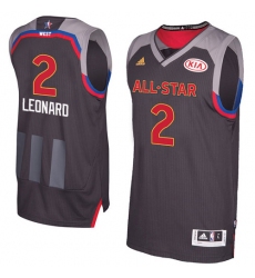 Men's Adidas San Antonio Spurs #2 Kawhi Leonard Swingman Charcoal 2017 All Star NBA Jersey