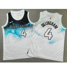 Men's Minnesota Timberwolves #4 Rob Dillingham White 2024 City Edition Swingman Stitched Jersey