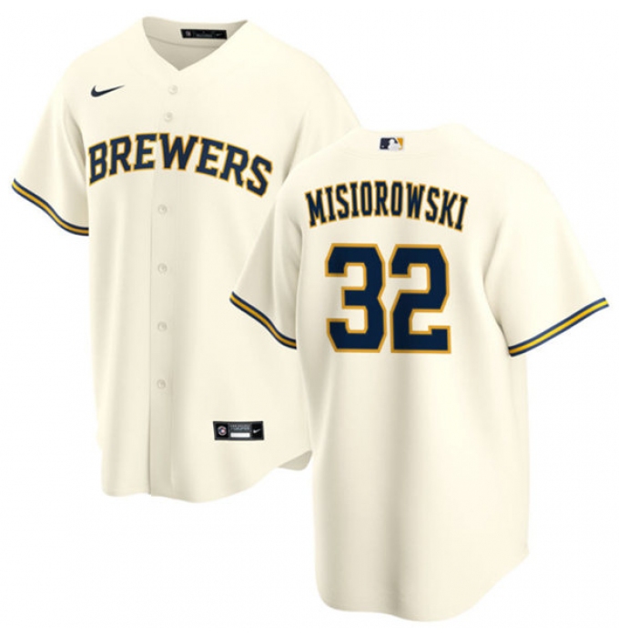 Men's Milwaukee Brewers #32 Jacob Misiorowski Cream 2025 Stitched Baseball Jersey