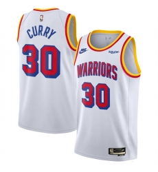 Men's Golden State Warriors #30 Stephen Curry White 2024-25 Classic Edition Swingman Stitched Basketball Jersey