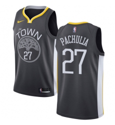 Men's Nike Golden State Warriors #27 Zaza Pachulia Swingman Black Alternate NBA Jersey - Statement Edition