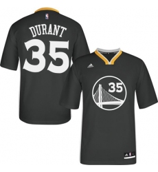 Youth Adidas Golden State Warriors #35 Kevin Durant Authentic Black Alternate NBA Jersey