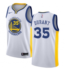 Youth Nike Golden State Warriors #35 Kevin Durant Authentic White Home NBA Jersey - Association Edition