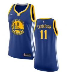 Women's Nike Golden State Warriors #11 Klay Thompson Authentic Royal Blue Road NBA Jersey - Icon Edition