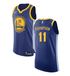 Youth Nike Golden State Warriors #11 Klay Thompson Authentic Royal Blue Road NBA Jersey - Icon Edition