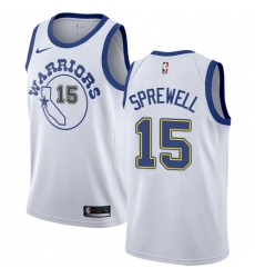 Women's Nike Golden State Warriors #15 Latrell Sprewell Authentic White Hardwood Classics NBA Jersey