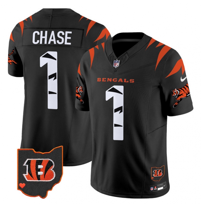 Men's Cincinnati Bengals #1 Ja'Marr Chase Black F.U.S.E. Special Vapor Untouchable Limited Stitched Football Jersey