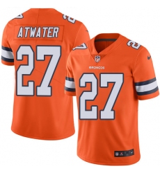 Men's Nike Denver Broncos #27 Steve Atwater Elite Orange Rush Vapor Untouchable NFL Jersey
