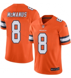 Men's Nike Denver Broncos #8 Brandon McManus Elite Orange Rush Vapor Untouchable NFL Jersey