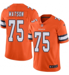 Men's Nike Denver Broncos #75 Menelik Watson Elite Orange Rush Vapor Untouchable NFL Jersey