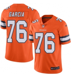 Men's Nike Denver Broncos #76 Max Garcia Elite Orange Rush Vapor Untouchable NFL Jersey