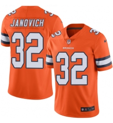 Men's Nike Denver Broncos #32 Andy Janovich Elite Orange Rush Vapor Untouchable NFL Jersey