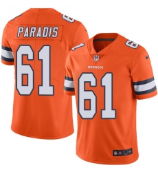 Men's Nike Denver Broncos #61 Matt Paradis Elite Orange Rush Vapor Untouchable NFL Jersey
