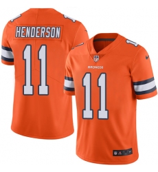 Men's Nike Denver Broncos #11 Carlos Henderson Elite Orange Rush Vapor Untouchable NFL Jersey
