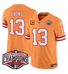 Men's Tampa Bay Buccaneers #13 Mike Evans Orange F.U.S.E. 2024 NFC South Champions With 4-Star C Limited Stitched Jersey