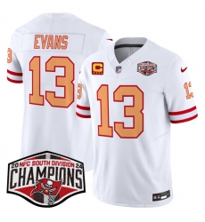 Men's Tampa Bay Buccaneers #13 Mike Evans White F.U.S.E. 2024 NFC South Champions With 4-Star C Limited Stitched Jersey