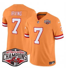 Men's Tampa Bay Buccaneers #7 Bucky Irving Orange F.U.S.E. 2024 NFC South Champions Limited Stitched Jersey