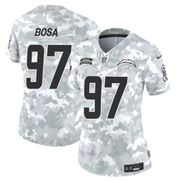 Women's Los Angeles Chargers #97 Joey Bosa 2024 F.U.S.E Arctic Camo Salute To Service Limited Stitched Football Jersey(Run Small)