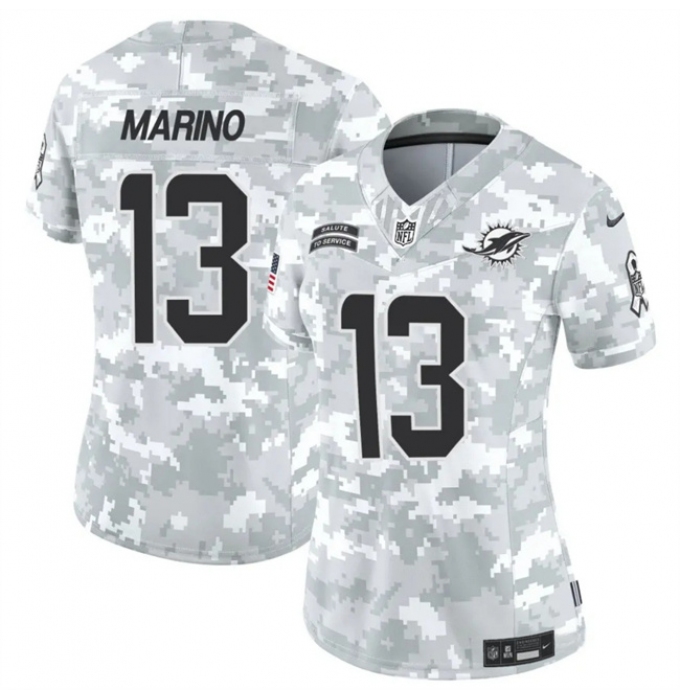 Women's Miami Dolphins #13 Dan Marino 2024 F.U.S.E Arctic Camo Salute To Service Limited Stitched Football Jersey(Run Small)