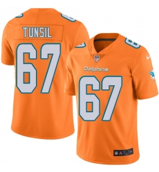 Men's Nike Miami Dolphins #67 Laremy Tunsil Elite Orange Rush Vapor Untouchable NFL Jersey