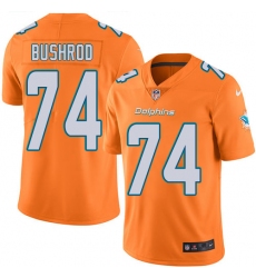 Men's Nike Miami Dolphins #74 Jermon Bushrod Elite Orange Rush Vapor Untouchable NFL Jersey