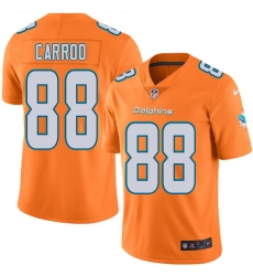 Men's Nike Miami Dolphins #88 Leonte Carroo Elite Orange Rush Vapor Untouchable NFL Jersey