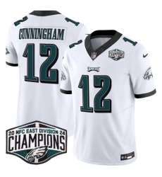 Men's Philadelphia Eagles #12 Randall Cunningham White 2024 NFC East Champions F.U.S.E. Vapor Untouchable Limited Stitched Football Jersey