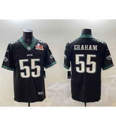 Men's Philadelphia Eagles #55 Brandon Graham Black 2025 Super Bowl LIX Vapor Untouchable Limited Football Stitched Jersey