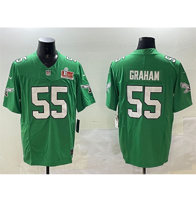 Men's Philadelphia Eagles #55 Brandon Graham Green 2025 Super Bowl LIX F.U.S.E. Throwback Vapor Untouchable Limited Stitched Football Jersey