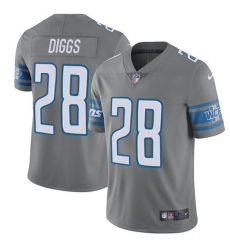Men's Nike Detroit Lions #28 Quandre Diggs Elite Steel Rush Vapor Untouchable NFL Jersey