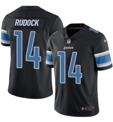 Men's Nike Detroit Lions #14 Jake Rudock Elite Black Rush Vapor Untouchable NFL Jersey