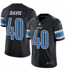 Men's Nike Detroit Lions #40 Jarrad Davis Elite Black Rush Vapor Untouchable NFL Jersey