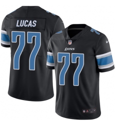 Men's Nike Detroit Lions #77 Cornelius Lucas Elite Black Rush Vapor Untouchable NFL Jersey