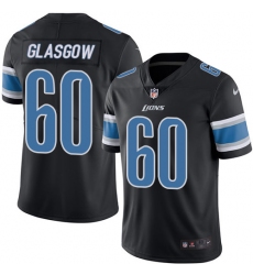 Men's Nike Detroit Lions #60 Graham Glasgow Elite Black Rush Vapor Untouchable NFL Jersey