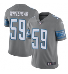 Men's Nike Detroit Lions #59 Tahir Whitehead Elite Steel Rush Vapor Untouchable NFL Jersey